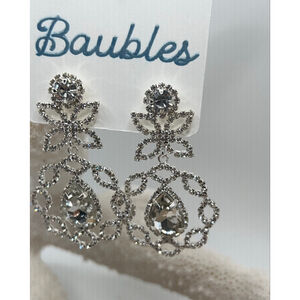 Baubles Fleur Dangle Earrings Silver